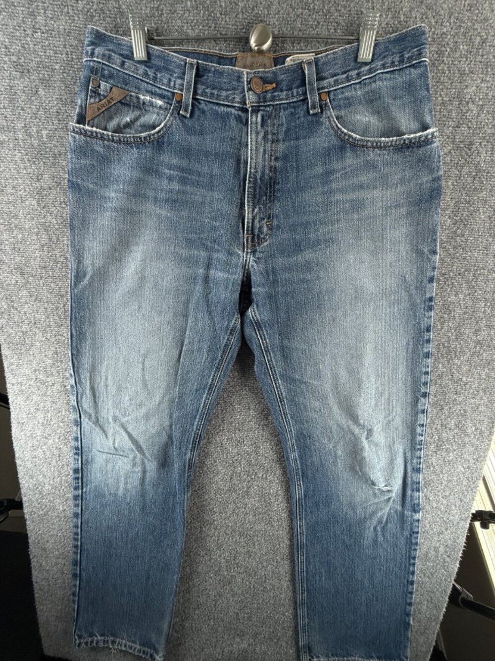 Ariat Jeans Blue Denim Western Men 34x34 Loop Lock Straight Leg ACTL 34X33